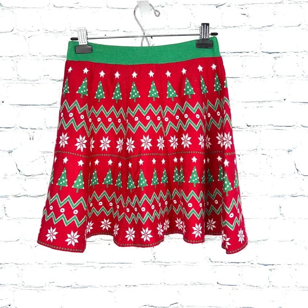 🎄NWT🤩 |•IT'S OUR TIME•| Cute Knit Flare Christmas Skirt